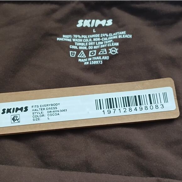 NWT - SKIMS Fits Everybody Halter Cocoa Dress Size: L - Picture 2 of 5